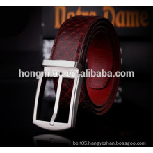 Blood Red snake scale pattern belt fashion men's top grain genuine leather belt stainless steel pin buckle